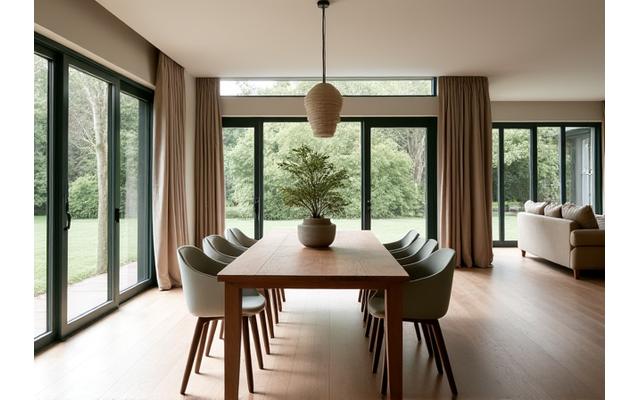 Før- og etterbilde av en enebolig på Rensåsen, med fokus på modernisering og funksjonalitet.