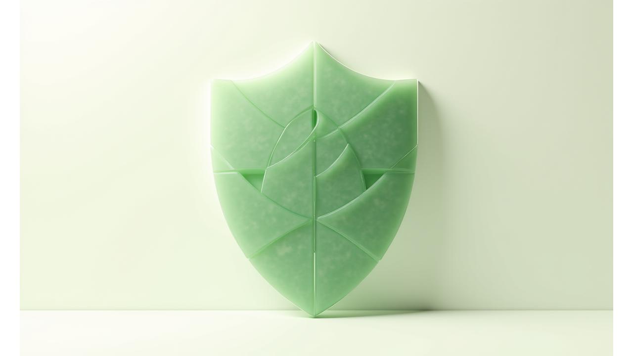 Abstrakt bilde som symboliserer datasikkerhet og personvern med grønne og varme fargetoner